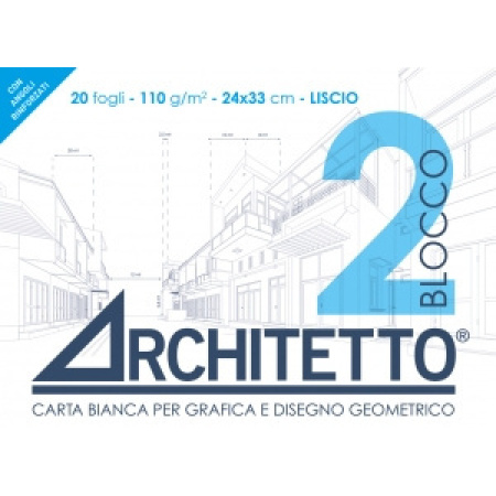 ALBUM ARCHITETTO-2 blocco  24x33 20fg LISCIO