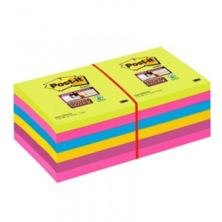 BLOCCO Post-It  NOTES -654-12SSUC  SUPER STICKY 76x76 ULTRACOLOR