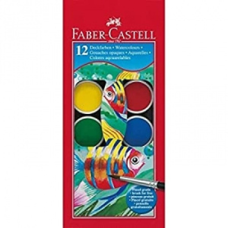 COLORI ACQUARELLO Faber Castell A PASTIGLIA d.30mm  conf.12colori