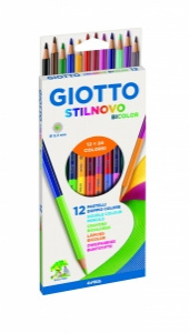 PASTELLI LEGNO Giotto  STILNOVO - BICOLOR  -256900-  conf.12colori