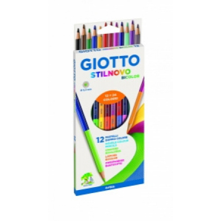 PASTELLI LEGNO Giotto  STILNOVO - BICOLOR  -256900-  conf.12colori