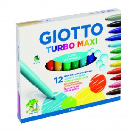 PENNARELLI DISEGNO Giotto TURBO MAXI  confezione 12colori -454000-