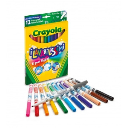 PENNARELLI DISEGNO Crayola I LAVABILISSIMI PUNTA FINE conf.12 colori  .588331