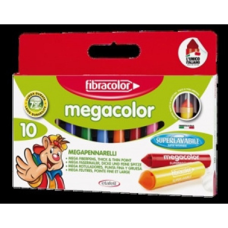 PENNARELLI DISEGNO Fibracolor MEGACOLOR conf.10 colori