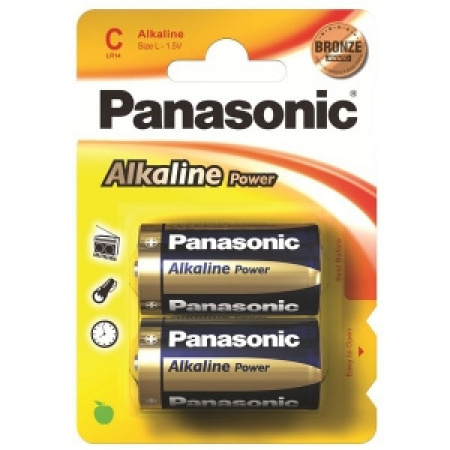 PILE Panasonic ALKALINE POWER- MEZZA TORCIA blis.2pz  -C-